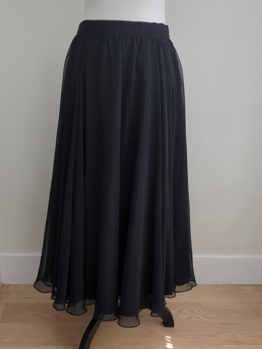 Classic Black Chiffon Maxi Skirt - Versatile Women's Skirt